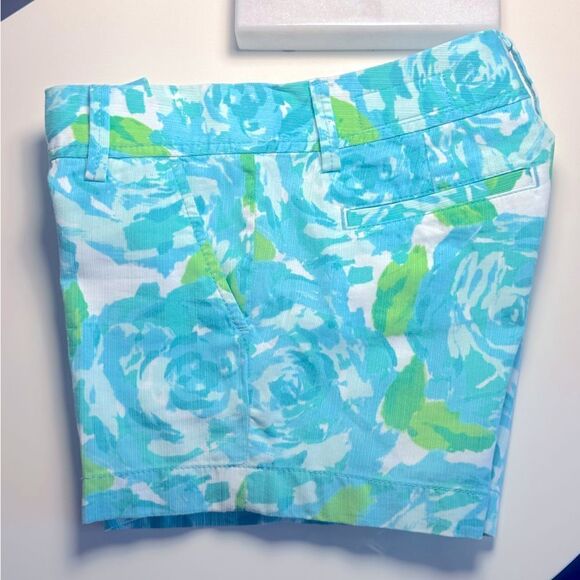Lilly Pulitzer Poolside Blue First Impression Callahan Shorts Size 000 - Picture 5 of 10
